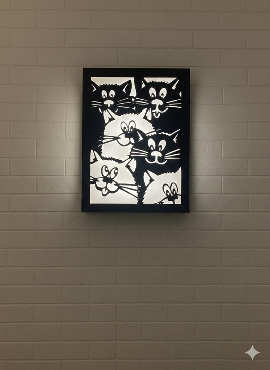 Cats wooden Led Board